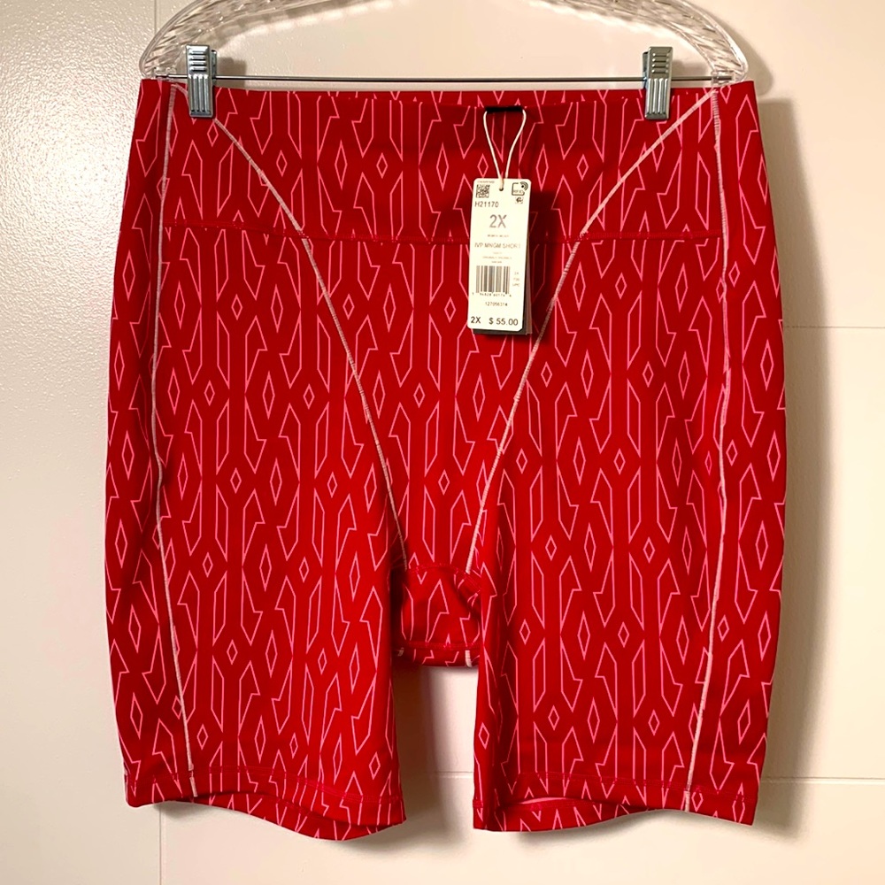 NEW Ivy Park X Adidas MONOGRAM Bike Size 2X SHORTS Bold Pink COMPRESSION